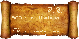 Pásztori Nikoletta névjegykártya